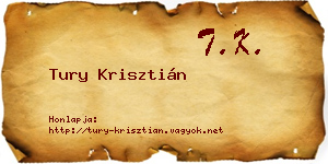 Tury Krisztián névjegykártya